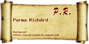 Parma Richárd névjegykártya